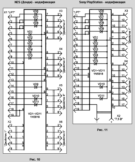 pcx4 - Cхемы и особенности подключения джойстиков игровых приставок к PC