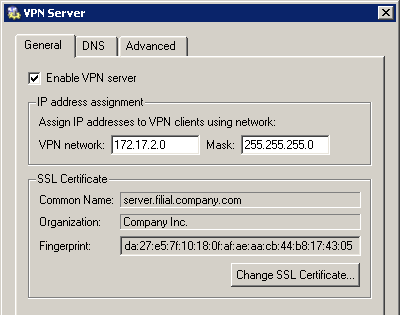 vpnexample server2 - Соединение двух локальных сетей с помощью Kerio VPN Tunnel