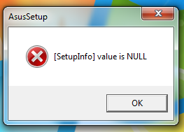 1 - Ошибка AsusSetup ***Log.ini is lost и [SetupInfo] value is NULL